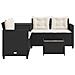 Divano da Giardino con Tavolo e Cuscini a L Nero in Polyrattan - Foto miniatura 5