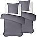 Biancheria Da Letto 135x200 Federe 80x80 4 Pezzi 100% Microfibra Grigio Scuro - Foto miniatura 2