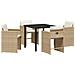 Set da Pranzo per Giardino con cuscino 5 pcs Beige Poly Rattan - Foto miniatura 1