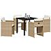 Set da Pranzo per Giardino con cuscino 5 pcs Beige Poly Rattan - Foto miniatura 3