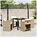 Set da Pranzo per Giardino con cuscino 5 pcs Beige Poly Rattan - Foto miniatura 4