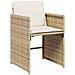 Set da Pranzo per Giardino con cuscino 5 pcs Beige Poly Rattan - Foto miniatura 6