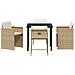 Set da Pranzo per Giardino con cuscino 5 pcs Beige Poly Rattan - Foto miniatura 7