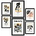 Set Di 6 Stampe Stampe Artistiche Floreali In Inchiostro Nero In Stile Schizzo Per L'interior Design A3 & A4 Cornice Nera - Foto miniatura 1