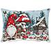 Federa Cuscino Arredo Casa Fodera Tessuto Cinigliato Fantasie Natalizie Made Italy 40x60 Elfo Fungo - Foto miniatura 1