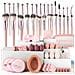 Set Completo Di 30 Pennelli Trucco Con Spugne, Fascia, Polsini E Pochette - Kit Cosmetico Completo - Foto miniatura 1