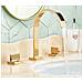Rubinetto per lavabo da bagno, Blackswan, tipo M60, modello oro, misura 24 cm - Foto miniatura 4
