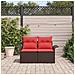 Divano da giardino con cuscino 141 x 62 x 69 cm polyrattan - Foto miniatura 3