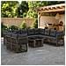 Set Divano da Giardino 11 pz Grigio polyrattan - Foto miniatura 8