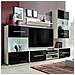 Set 4 Mobili Con Vetrina Nero Brillante Unità Tv E Luci A Led - Foto miniatura 1