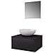 Set Mobili da Bagno 4 pz con Lavabo e Rubinetto Nero - Foto miniatura 3