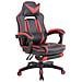 Sedia Gaming Heat con Poggiapiedi in Similpelle I Poltrona Racing Scrivania con Schienale Reclinabile E Doppio Cuscino Nero / Rosso - Foto miniatura 1