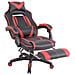 Sedia Gaming Heat con Poggiapiedi in Similpelle I Poltrona Racing Scrivania con Schienale Reclinabile E Doppio Cuscino Nero / Rosso - Foto miniatura 5