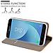 Custodia Compatibile Con Samsung Galaxy J7 2017 In Grigio Chiaro Marrone - Coperchio Protettiva Con Chiusura Magnetica, Funzione Stand E Tasca Per Le Carte - Foto miniatura 3
