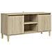 Mobile TV con Gambe in Legno Rovere Sonoma 103,5x30x50 cm - Foto miniatura 1