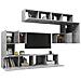 Set di Mobili Porta TV 8 pz Grigio Cemento in Legno Multistrato - Foto miniatura 7