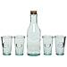 Set 5 Pz Acqua Caraffa Con Coperchio In Sughero E 4 Bicchieri Di Vetro Chiaro Riciclato - Foto miniatura 1