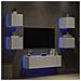 Mobili Tv A Muro 5pz Con Luci Led Bianchi - Foto miniatura 3