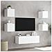 Mobili Tv A Muro 5pz Con Luci Led Bianchi - Foto miniatura 5