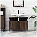 Mobile Lavabo Bagno Rovere Marrone 60x30x60cm Legno Multistrato - Foto miniatura 8