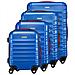 Set 4 Valigie Rigide Con Ruote Easy Roll Trolley Bagaglio A Mano Viaggio Blu - Foto miniatura 3