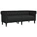 Divano Chesterfield A 3 Posti Nero In Tessuto - Foto miniatura 1