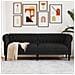 Divano Chesterfield A 3 Posti Nero In Tessuto - Foto miniatura 5