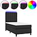 Giroletto A Molle Con Materasso E Led Nero 100x200cm Similpelle - Foto miniatura 1