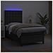 Giroletto A Molle Con Materasso E Led Nero 100x200cm Similpelle - Foto miniatura 3
