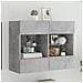Mobile TV a Parete con Luci LED Grigio Cemento 78,5x30x60,5 cm - Foto miniatura 7