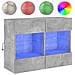 Mobile TV a Parete con Luci LED Grigio Cemento 78,5x30x60,5 cm - Foto miniatura 1