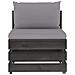 Divano Centrale Modulare Con Cuscini In Legno Impregnato Grigio - Foto miniatura 4