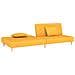 Divano Letto a 2 Posti con 2 Cuscini Giallo in Tessuto - Foto miniatura 5
