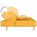 Divano Letto a 2 Posti con 2 Cuscini Giallo in Tessuto - Foto miniatura 8