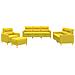 Set di Divani 4 pz con Cuscini Giallo Chiaro in Tessuto - Foto miniatura 1