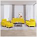 Set di Divani 4 pz con Cuscini Giallo Chiaro in Tessuto - Foto miniatura 2
