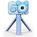 Simpatica Macchina Fotografica Per Bambini Con Doppio Obiettivo E Supporto Blue - Foto miniatura 1