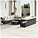 Set di Sofà da Giardino in 11 pezzi con Cuscini Nero Rattan Polietilene Acacia,  Sofà da Giardino a 2 posti con Ripostiglio e Cuscini Nero Rattan Polietilene,  Set da Pranzo da Giardino in 3 pezzi con Cuscini Nero Rattan Polietilene Acacia - Foto miniatura 2