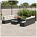 Set di Sofà da Giardino in 11 pezzi con Cuscini Nero Rattan Polietilene Acacia,  Sofà da Giardino a 2 posti con Ripostiglio e Cuscini Nero Rattan Polietilene,  Set da Pranzo da Giardino in 3 pezzi con Cuscini Nero Rattan Polietilene Acacia - Foto miniatura 3