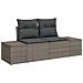 Set divano da giardino 6 pezzi in rattan poliestere grigio - Foto miniatura 4