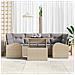 Set Divano Giardino  da 7 Pezzi con Cuscini Beige Polyrattan, Divano Giardino  a 2 Posti con Spazio di Stoccaggio e Cuscini Beige Polyrattan - Foto miniatura 3