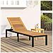 Lettino Prendisole Nero 200x55x35 cm in Legno di Acacia - Foto miniatura 3
