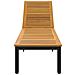 Lettino Prendisole Nero 200x55x35 cm in Legno di Acacia - Foto miniatura 5
