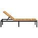 Lettino Prendisole Nero 200x55x35 cm in Legno di Acacia - Foto miniatura 6