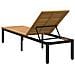 Lettino Prendisole Nero 200x55x35 cm in Legno di Acacia - Foto miniatura 7