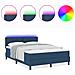 Letto a Molle con Materasso & LED Blu 140x190 cm Tessuto - Foto miniatura 4