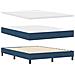 Letto a Molle con Materasso & LED Blu 140x190 cm Tessuto - Foto miniatura 6