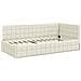 Cornice del letto ad angolo Crema 90 x 200 cm Velluto - Foto miniatura 1
