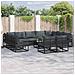 Set Divano da Giardino con cuscino 11 pcs Nero Alluminio - Foto miniatura 2
