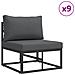 Set Divano da Giardino con cuscino 11 pcs Nero Alluminio - Foto miniatura 3